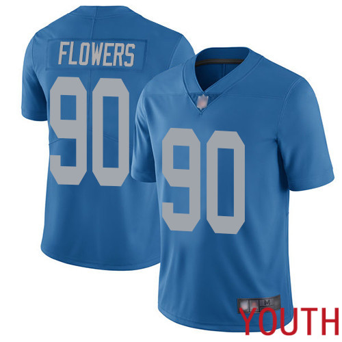 Detroit Lions Limited Blue Youth Trey Flowers Alternate Jersey NFL Football #90 Vapor Untouchable->youth nfl jersey->Youth Jersey